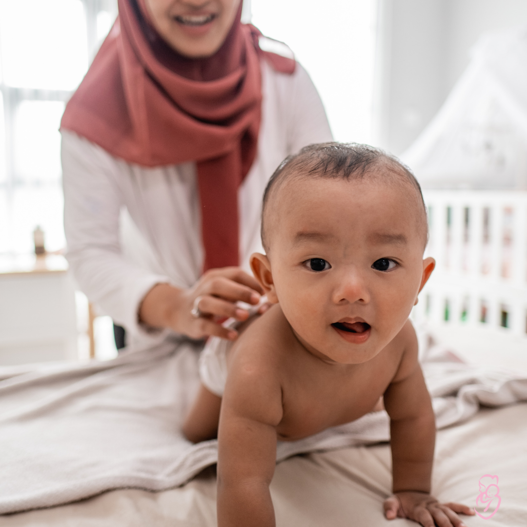 bebomed Pflegeoel lachende Mutter mit Baby